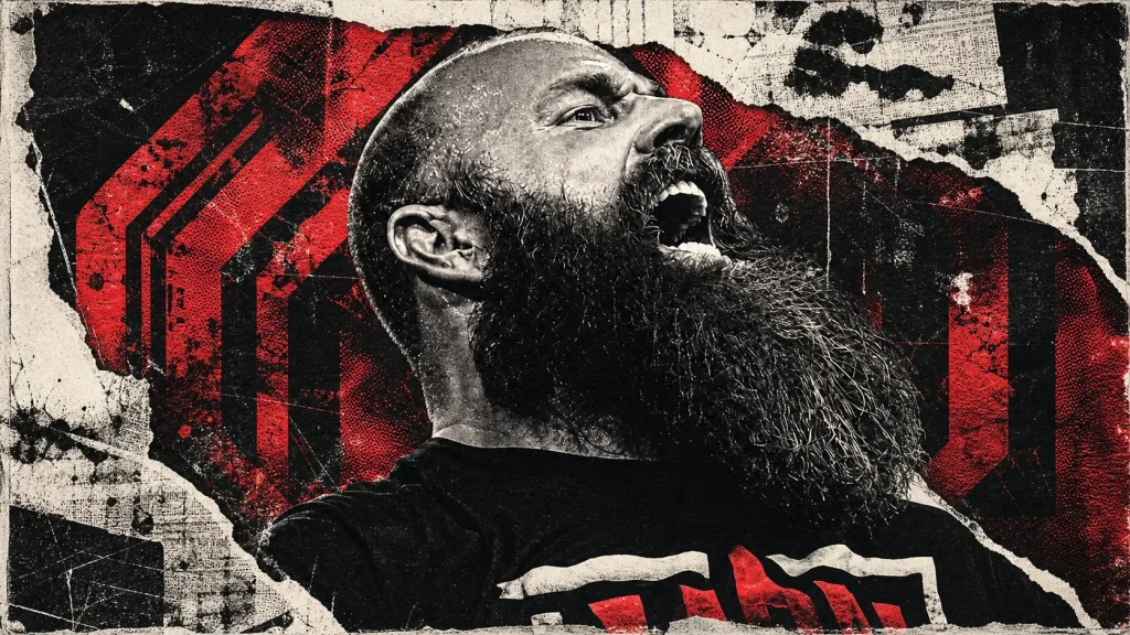 Michael Todd shouts against a distressed red, black, and off-white paper collage derived from Blackbird's video thumbnail.